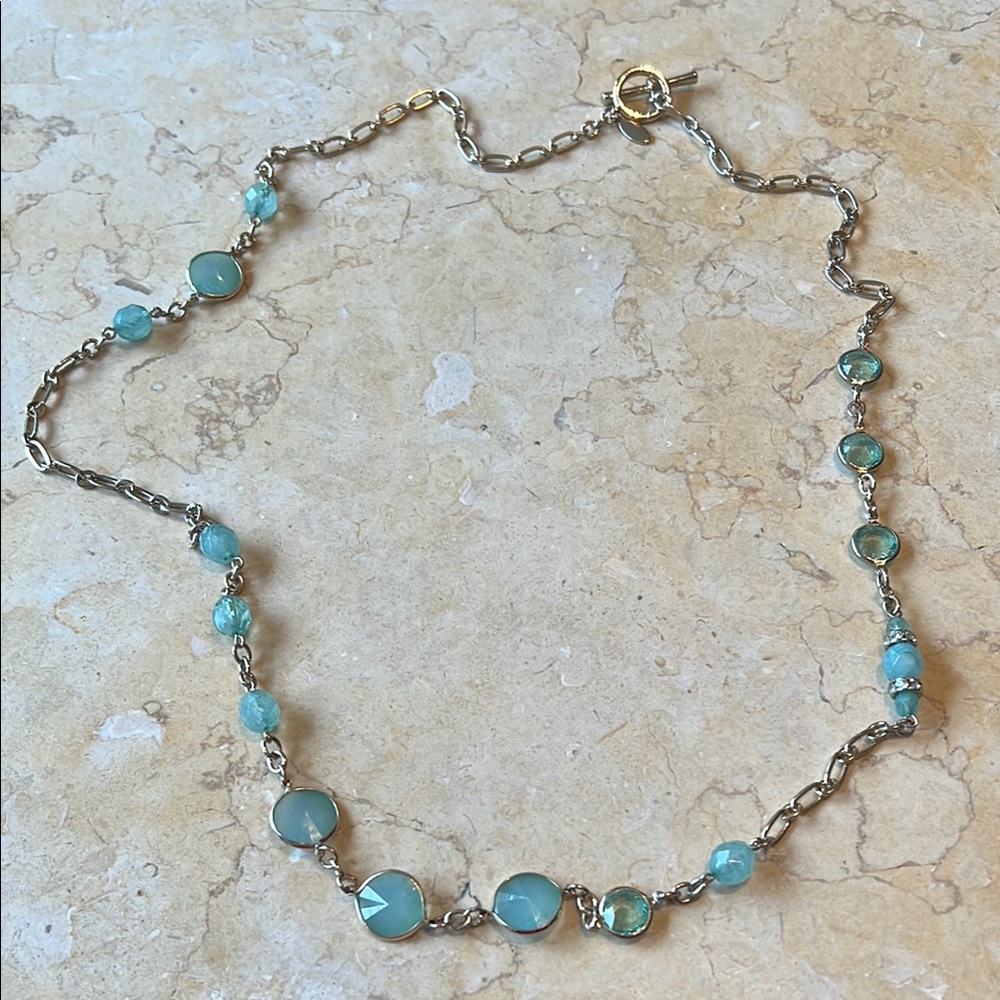 Elegant Silver and Blue Necklace